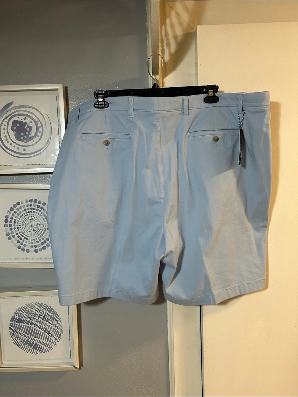 Roundtree & Yorke Cash Blue Mens Size 52 Flat Front Classic Fit Big Man Shorts - Picture 3 of 7